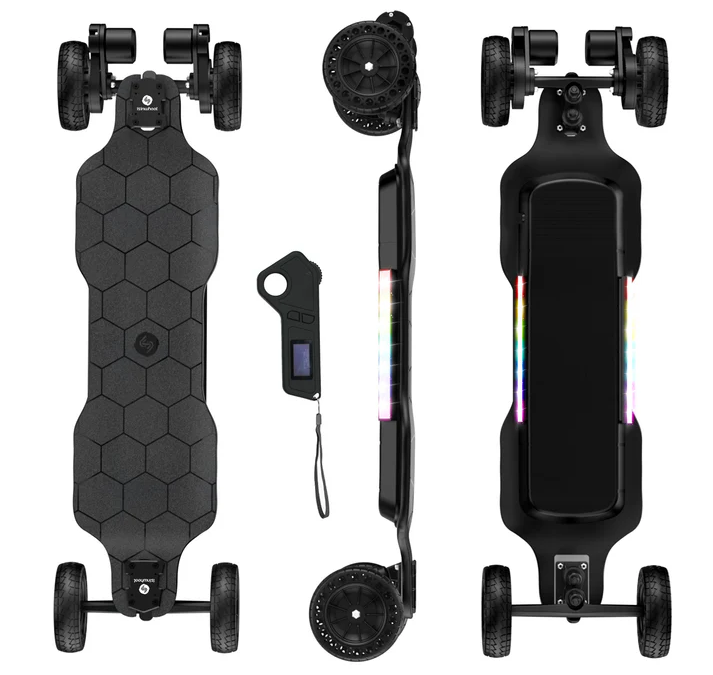 isinwheel V10 Off Road Electric Skateboard with Ambient Light & Remote Control